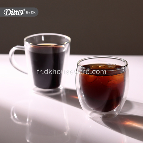 Tasse à café en verre transparente de 220 ml